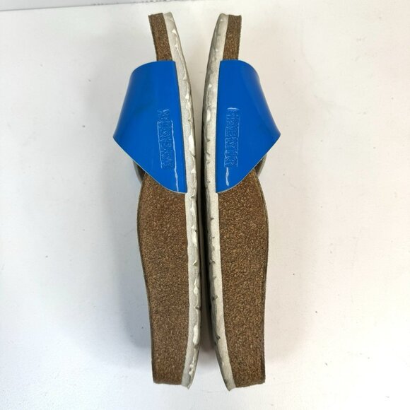 Birkenstock Madrid Sandals Womens Size 42 US 11 Blue Patent Slip On Comfort Shoe - Picture 9 of 11